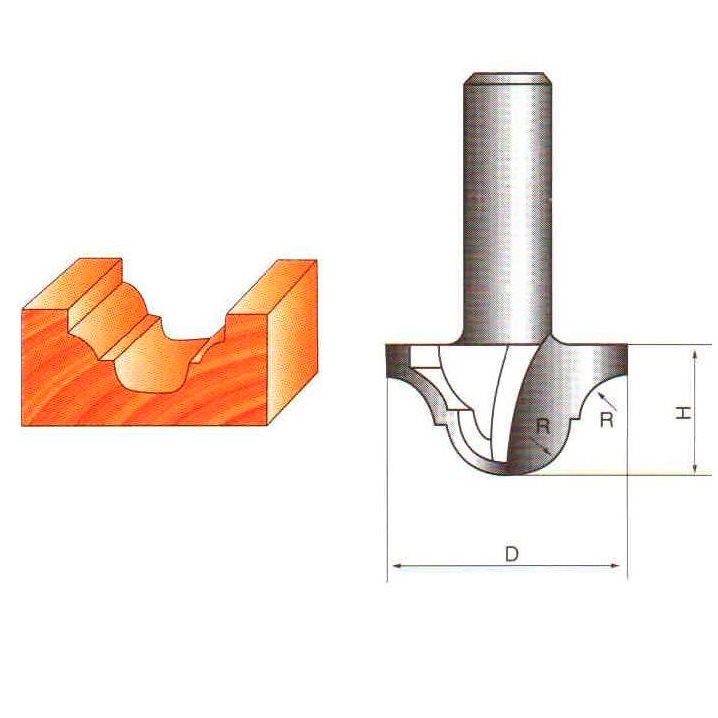 Фреза пазовая фасонная Globus D28 H15 (2051)