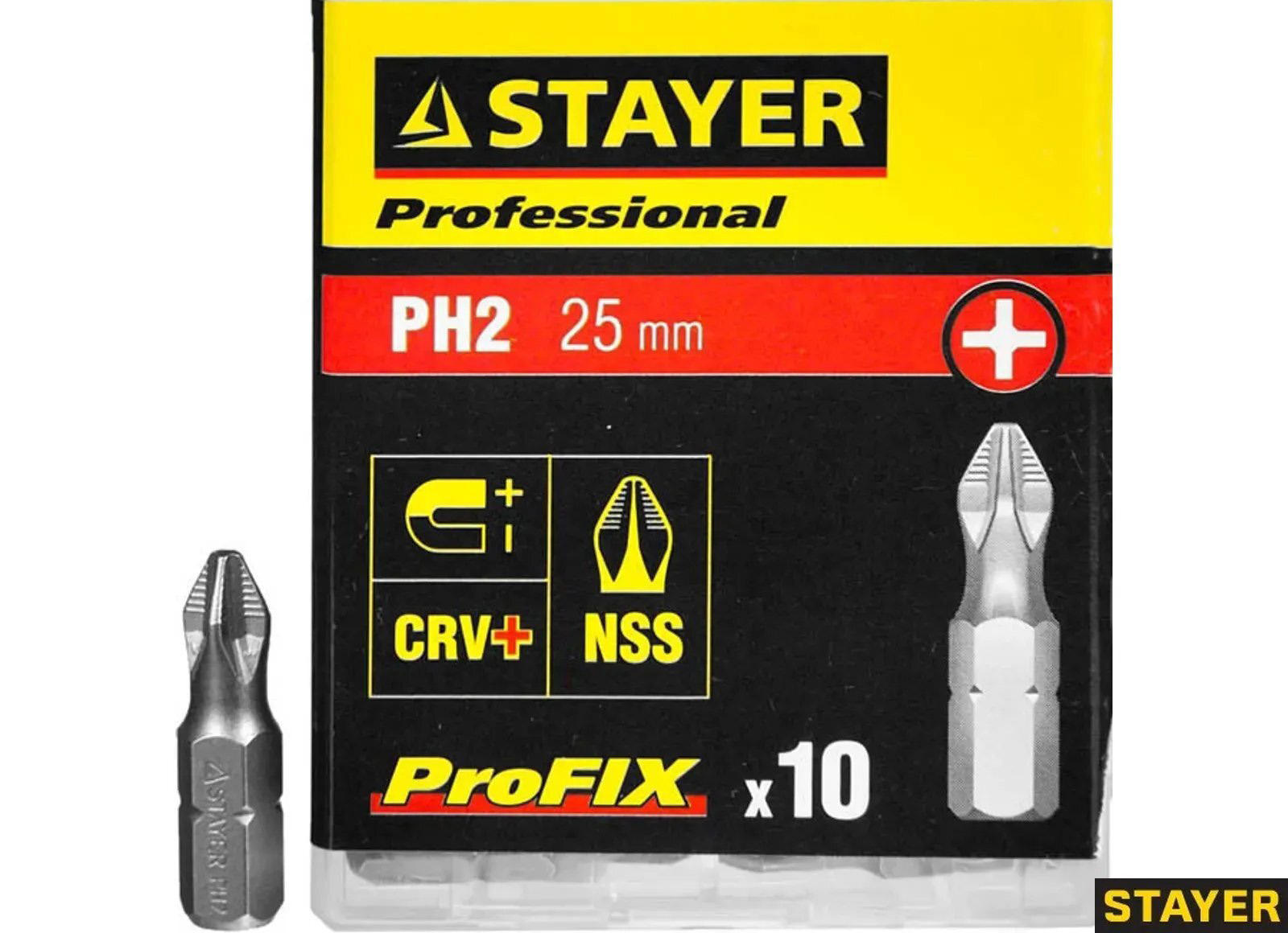 Бита Stayer "Profi" PH2-25мм (в упак.10 шт)