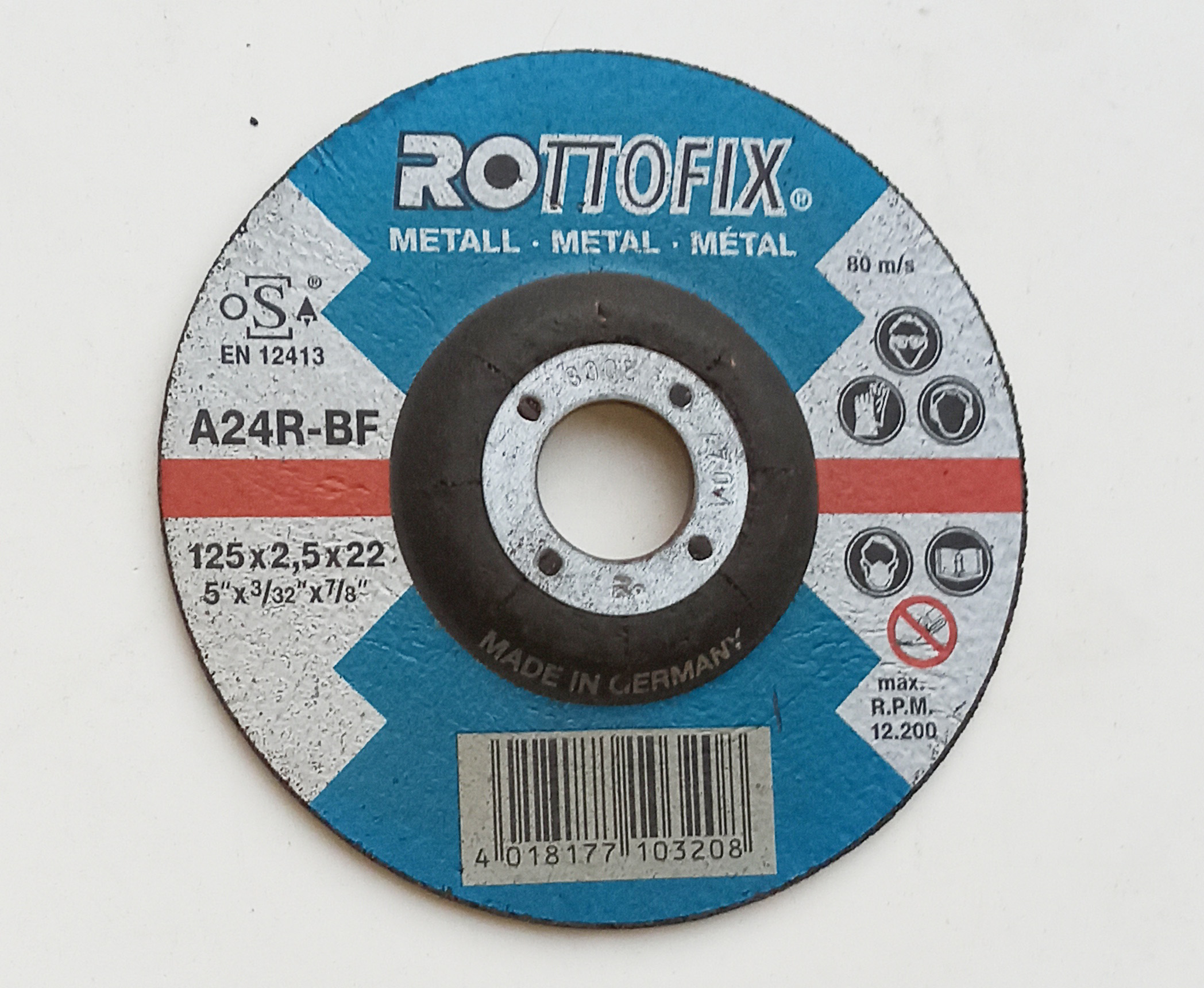 Диск абразивный Rottofix по металлу d. 125 х 2,5 х 22 мм