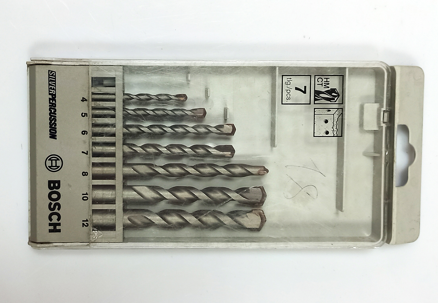 Набор сверл Bosch Silver Percussion по бетону из 7-ми шт. (4, 5, 6, 7, 8, 10, 12 мм)