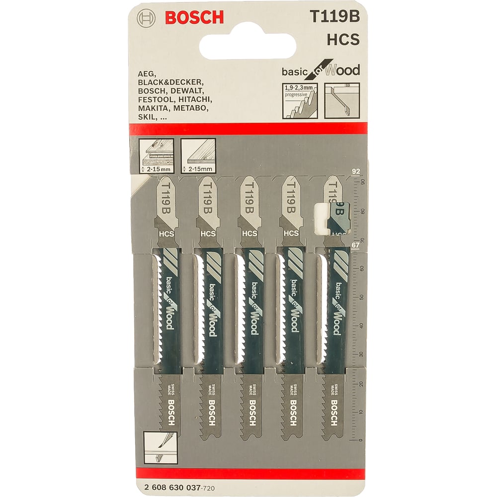 Пилка для электролобзика Hawera 525 (Bosch T118 B) 5 шт.