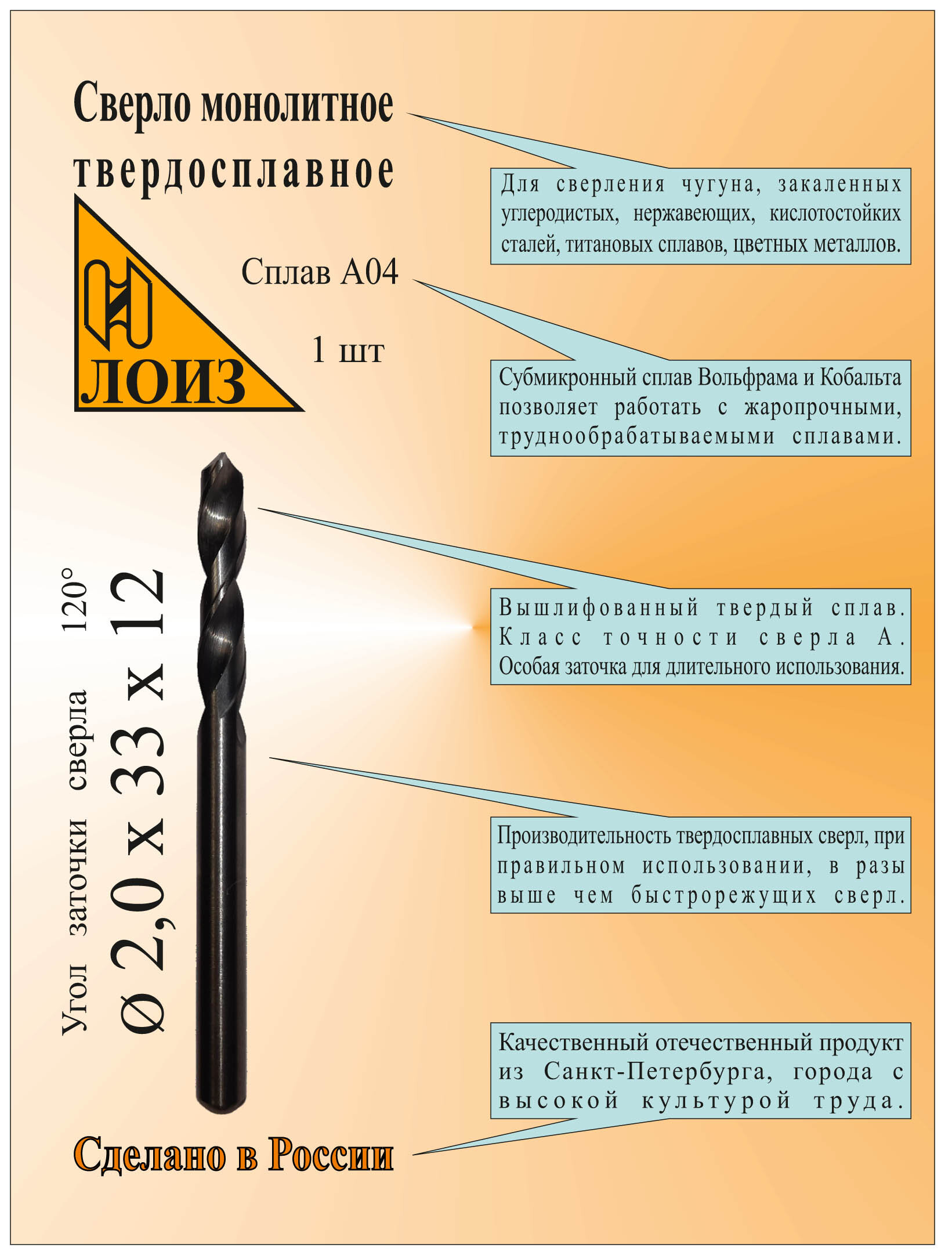 Сверло по бетону ц\х, твердосплавное d. 12 мм г. Орша